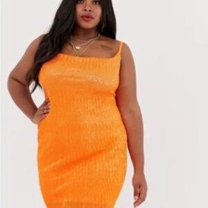 ✨ ASOS/Club London Orange Sequin Dress | Size 22